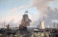 Het oorlogsschip La Navire de guerre Brielle sur la Meuse avant Rotterdam Ludolf Backhuysen 1689